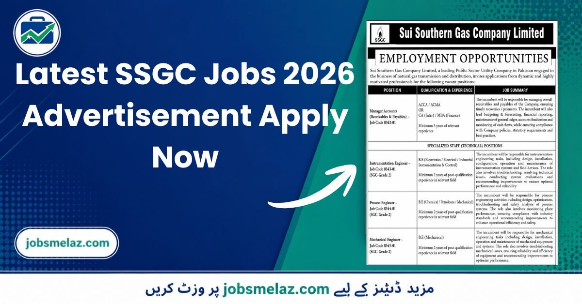 Latest SSGC Jobs 2026